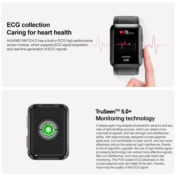 HUAWEI WATCH D Smart Healthy Watch, 1.64 inch AMOLED Screen, Support ECG  / Blood Pressure Monitoring(Black) - free shipping - PMC TechLife - Order now!