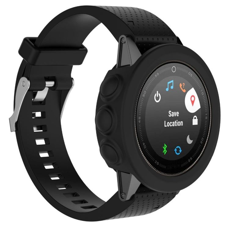 Solid Color Silicone Watch Protective Case for Garmin Fenix 5(Black) - Screen Protector by ENKAY | Online Shopping South Africa | PMC TechLife | Buy Now Pay Later Mobicred