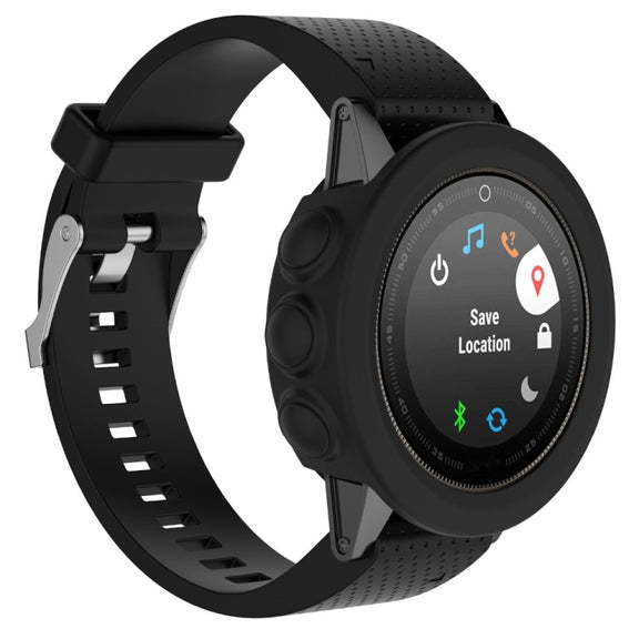 Solid Color Silicone Watch Protective Case for Garmin Fenix 5(Black)