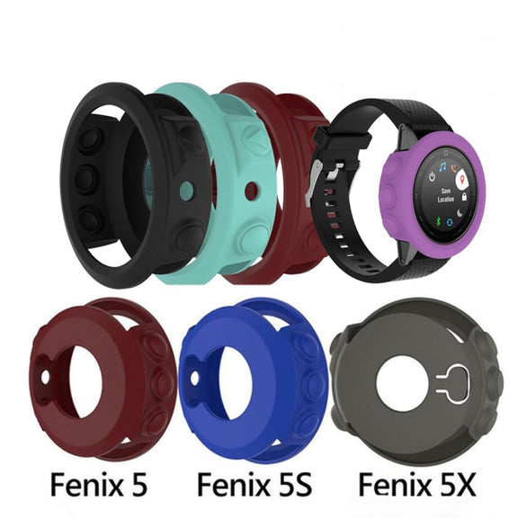 Solid Color Silicone Watch Protective Case for Garmin Fenix 5(Mint Green)