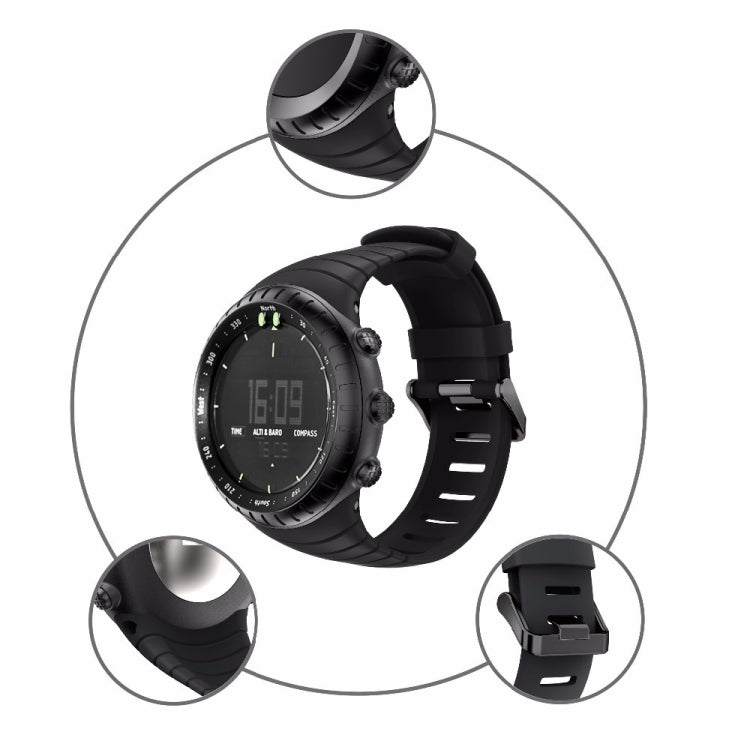 Smart Watch Silicone Watch Band for Suunto Core(Black) -  by PMC Jewellery | Online Shopping South Africa | PMC Jewellery | Buy Now Pay Later Mobicred
