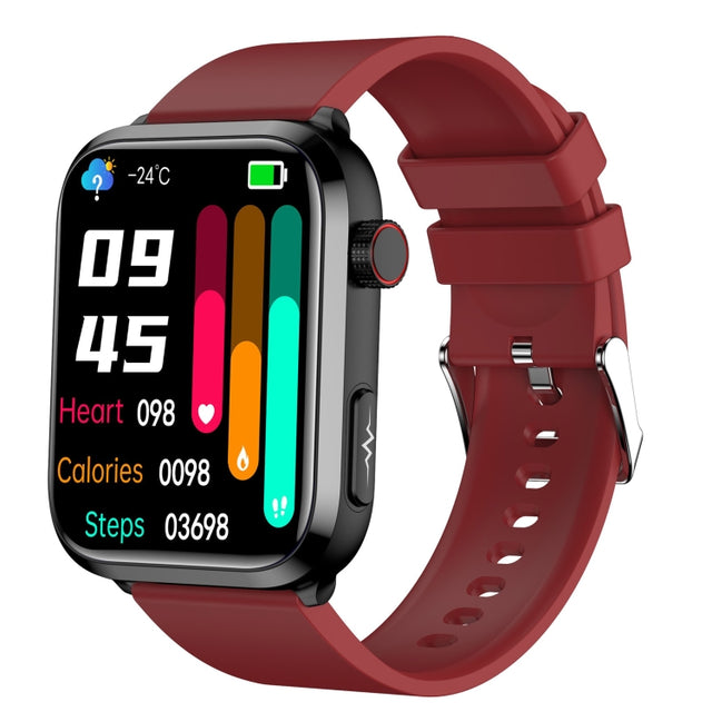 ET210 1.91 inch IPS Screen IP67 Water-resistant Silicone Band Smart Watch, Support Body Temperature Monitoring / ECG (Red)