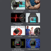 Lokmat FT10 1.3 inch IPS Touch Screen Water-resistant Smart Watch, Support Music Play / Heart Rate / Blood Pressure Monitor(Red) - Smart Watches by Lokmat