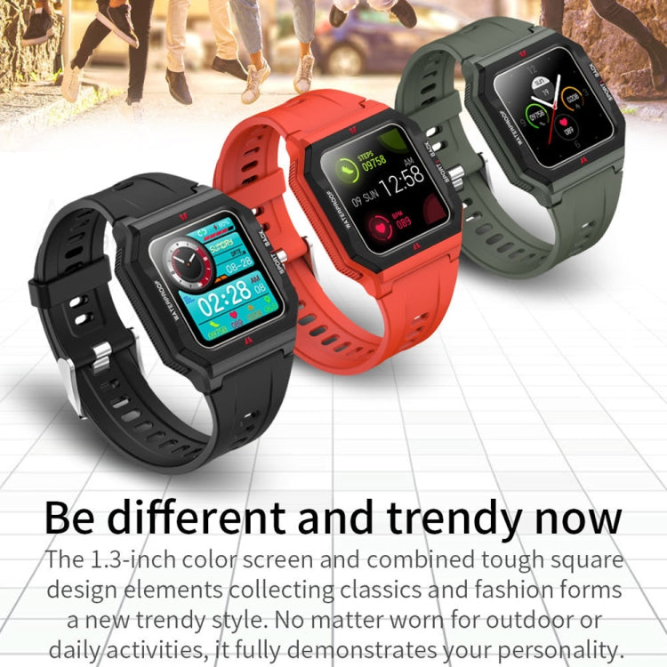 Lokmat FT10 1.3 inch IPS Touch Screen Water-resistant Smart Watch, Support Music Play / Heart Rate / Blood Pressure Monitor(Red) - Smart Watches by Lokmat