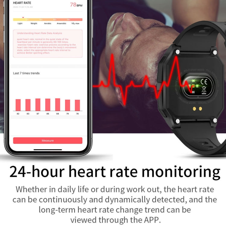 Lokmat FT10 1.3 inch IPS Touch Screen Water-resistant Smart Watch, Support Music Play / Heart Rate / Blood Pressure Monitor(Black)
