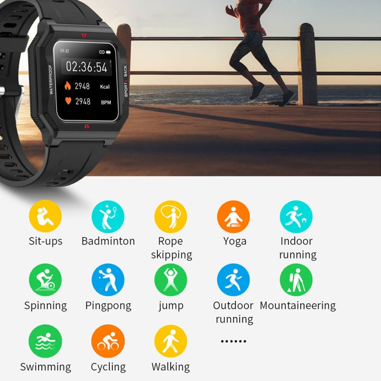 Lokmat FT10 1.3 inch IPS Touch Screen Water-resistant Smart Watch, Support Music Play / Heart Rate / Blood Pressure Monitor(Green)