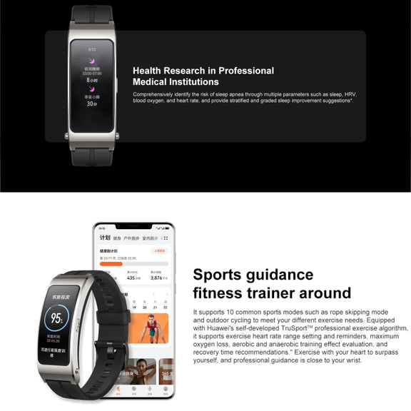 Original Huawei TalkBand B7 Smart Bracelet, 1.53 inch Screen, Support Bluetooth Call / Heart Rate / Blood Oxygen / Sleep Monitoring (Grey)