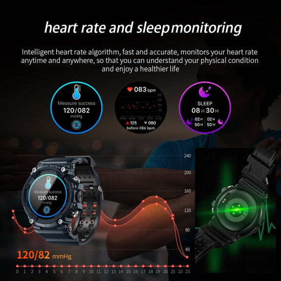 LOKMAT ATTACK 3 1.28 inch TFT Screen Sports Fitness Smart Watch, Support Bluetooth Call(Black)