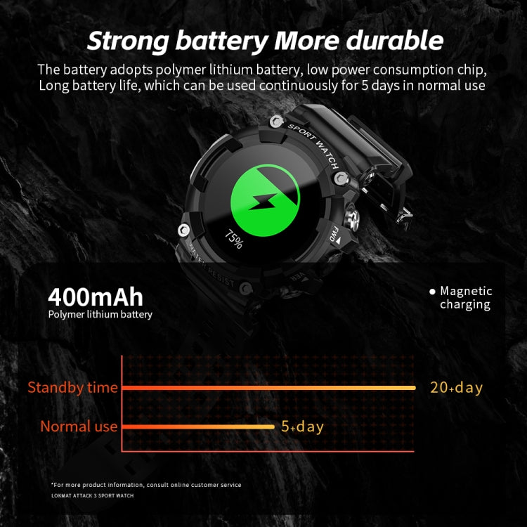 LOKMAT ATTACK 3 1.28 inch TFT Screen Sports Fitness Smart Watch, Support Bluetooth Call(Blue) - free shipping - PMC TechLife - Order now!