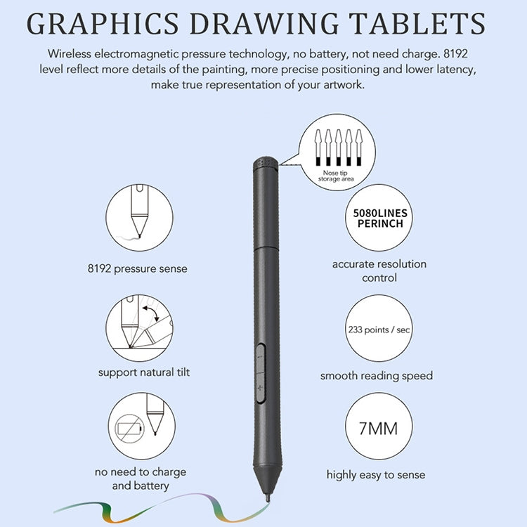 10Moons T503 Drawing Tablet Can Be Connected to mobile Phone Tablet with 8192 Passive Pen(Pink) - free shipping - PMC TechLife - Order now!