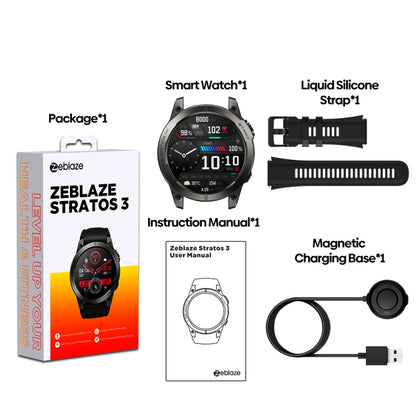 Zeblaze Stratos 3 1.43 inch AMOLED Screen IP68 Waterproof Smart Watch, Support Bluetooth Call / GPS (Orange) - free shipping - PMC Jewellery - Order now!