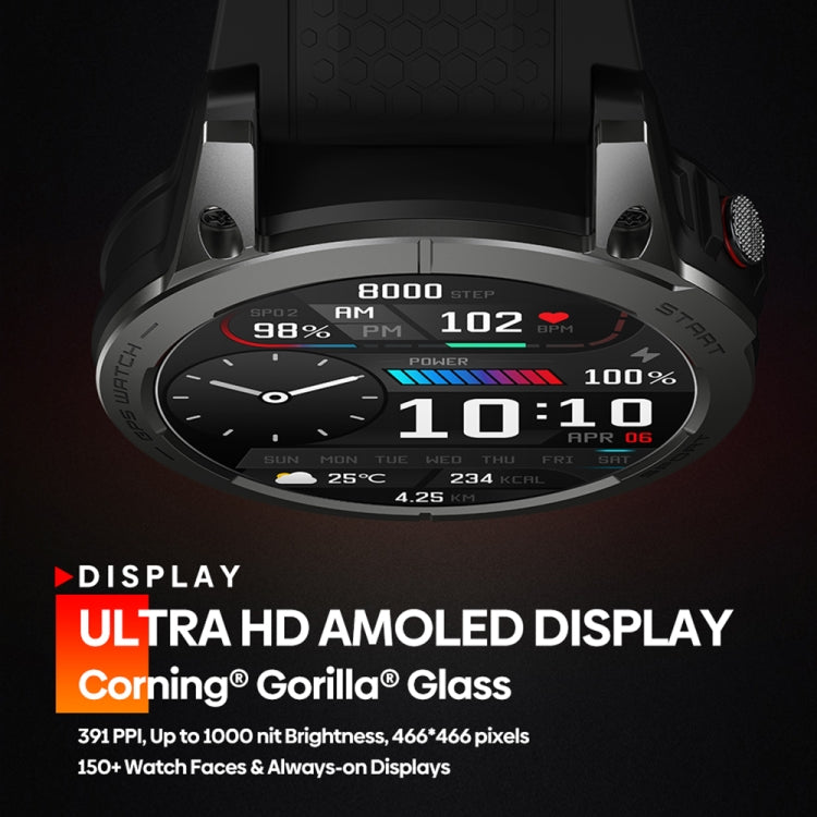 Zeblaze Stratos 3 1.43 inch AMOLED Screen IP68 Waterproof Smart Watch, Support Bluetooth Call / GPS (Orange) - free shipping - PMC Jewellery - Order now!