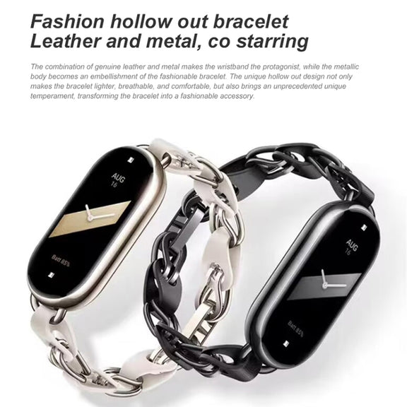 Original For Xiaomi Mi Band 8 Fashion Stainless Steel Bracelet (White)