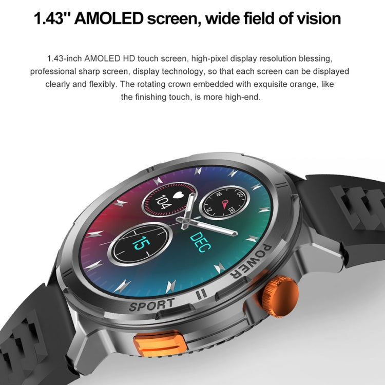 M52 1.43 inch Screen IP68 Waterproof Smart Watch, Support Bluetooth Call / Heart Rate (Blue) - Smart Watches by PMC TechLife | Online Shopping South Africa | PMC TechLife | Buy Now Pay Later Mobicred