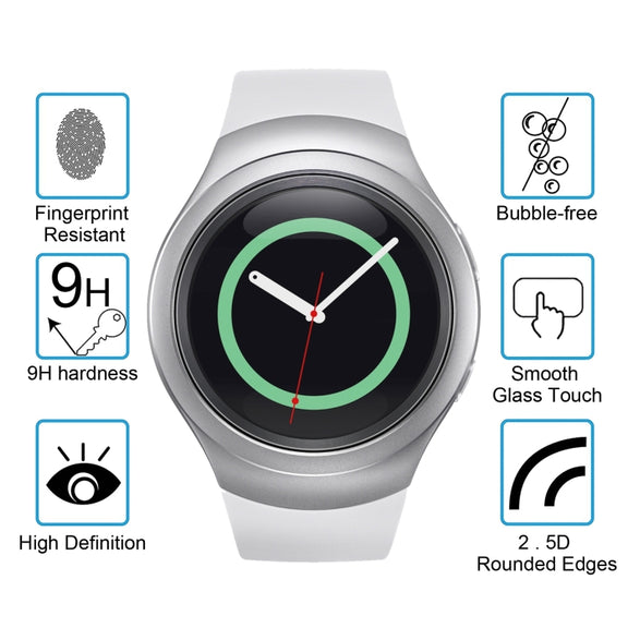 2 PCS ENKAY Hat-Prince for Samsung Gear S2 Smart Watch 0.2mm 9H Surface Hardness 2.15D Explosion-proof Tempered Glass Screen Film