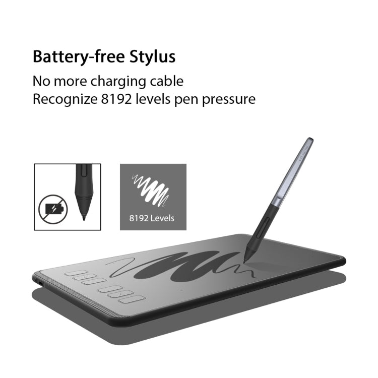 HUION Inspiroy Series H640P 5080LPI Professional Art USB Graphics Drawing Tablet for Windows / Mac OS, with Battery-free Pen - free shipping - PMC Jewellery - Order now!
