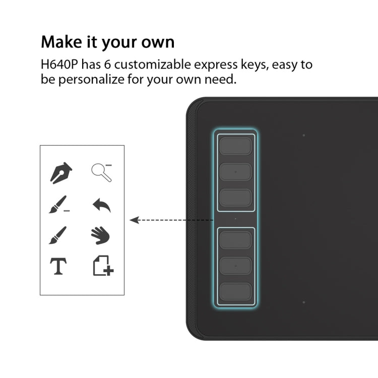 HUION Inspiroy Series H640P 5080LPI Professional Art USB Graphics Drawing Tablet for Windows / Mac OS, with Battery-free Pen - free shipping - PMC Jewellery - Order now!