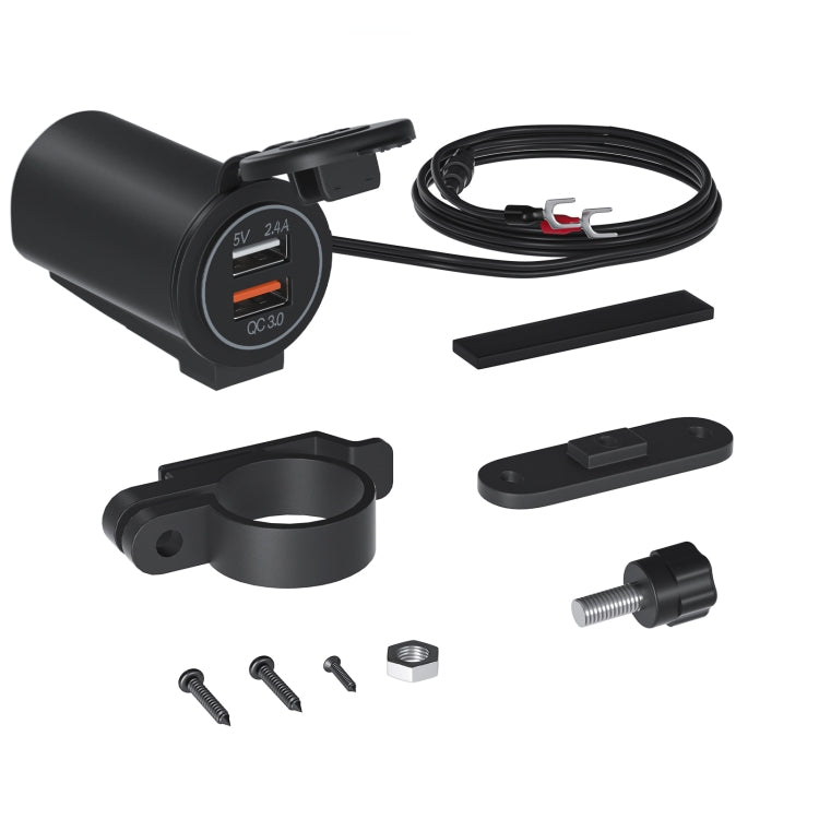 ZH-723F3 Car / Motorcycle QC3.0 Cell Phone Fast Charging Dual USB Car Charger(Green Light)