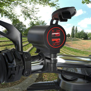 ZH-723F2 Car / Motorcycle QC3.0 Cell Phone Fast Charging Dual USB Car Charger(Red Light)