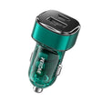 WK WP-C45 Vanguard Series Mecha Transparent USB+Type-C Fast Car Charger (Green) - Car Charger by WK | Online Shopping South Africa | PMC TechLife | Buy Now Pay Later Mobicred