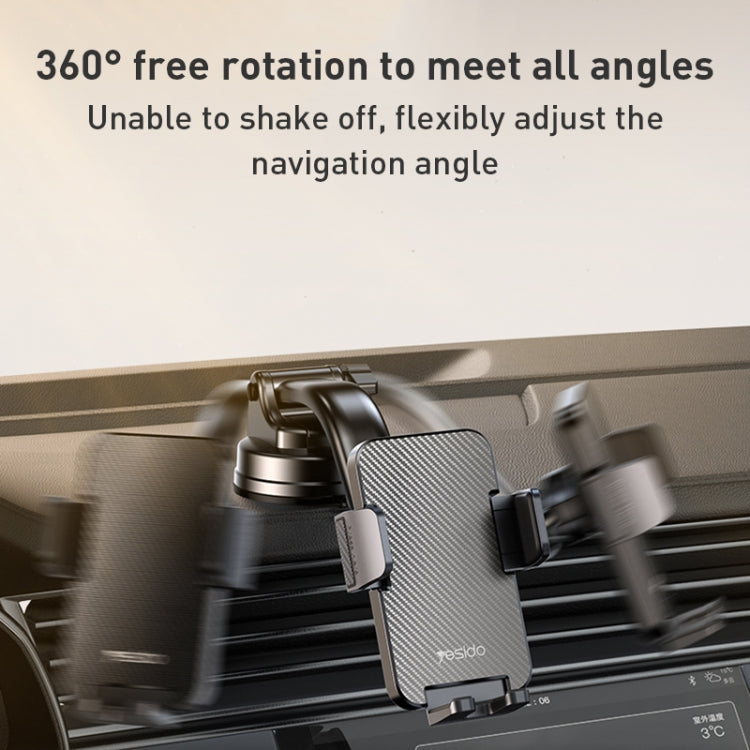 Yesido C172 Suction Cup Type Bending Arm Car Phone Holder (Black) - Car Holders by Yesido | Online Shopping South Africa | PMC TechLife