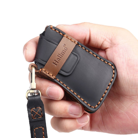 For Lexus 4-button Hallmo Car Cowhide Leather Key Protective Cover Key Case(Black)