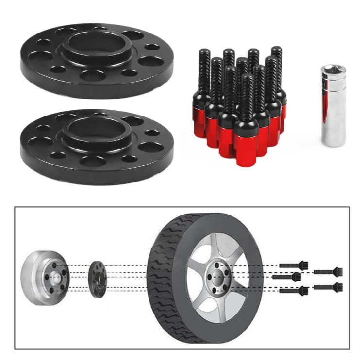For Mercedes-Benz 20mm Car Modified Wheel Hub Flange Center Wheel Spacer with M12x1.5 Screws (Red) - free shipping - PMC Jewellery - Order now!