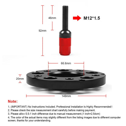 For Mercedes-Benz 20mm Car Modified Wheel Hub Flange Center Wheel Spacer with M12x1.5 Screws (Red) - free shipping - PMC Jewellery - Order now!