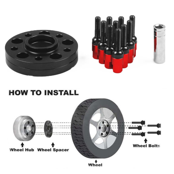For Mercedes-Benz 20mm Car Modified Wheel Hub Flange Center Wheel Spacer with M12x1.5 Screws (Red)
