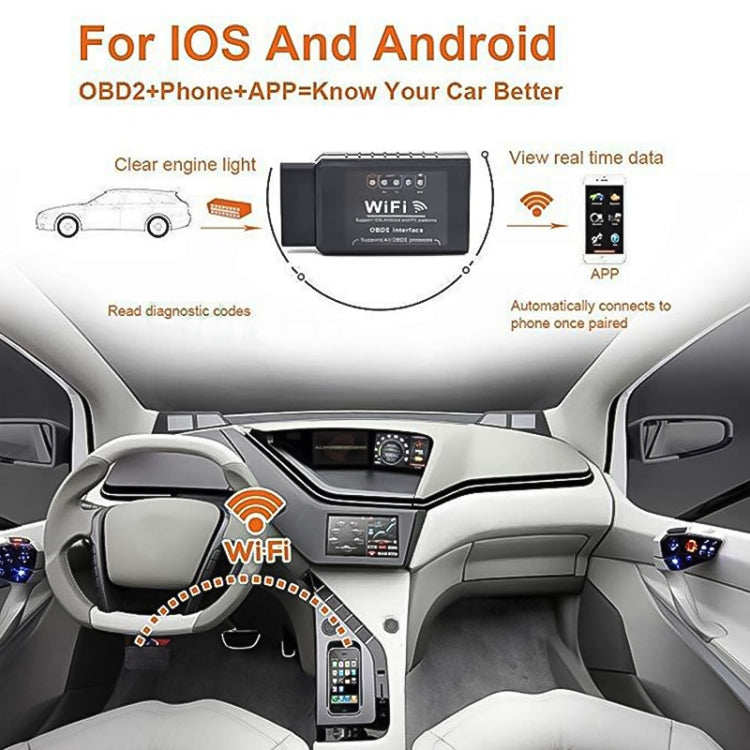 OBD II ELM327 WiFi V1.5 Car Fault Diagnostic Tool, without Disc - Code Readers & Scan Tools by PMC TechLife | Online Shopping South Africa | PMC TechLife | Buy Now Pay Later Mobicred