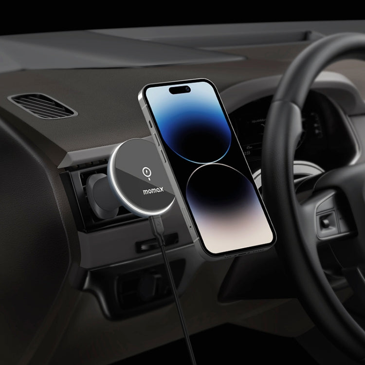MOMAX CM25A Magnetic Wireless Charger Car Air Outlet Phone Holder - free shipping - PMC TechLife - Order now!