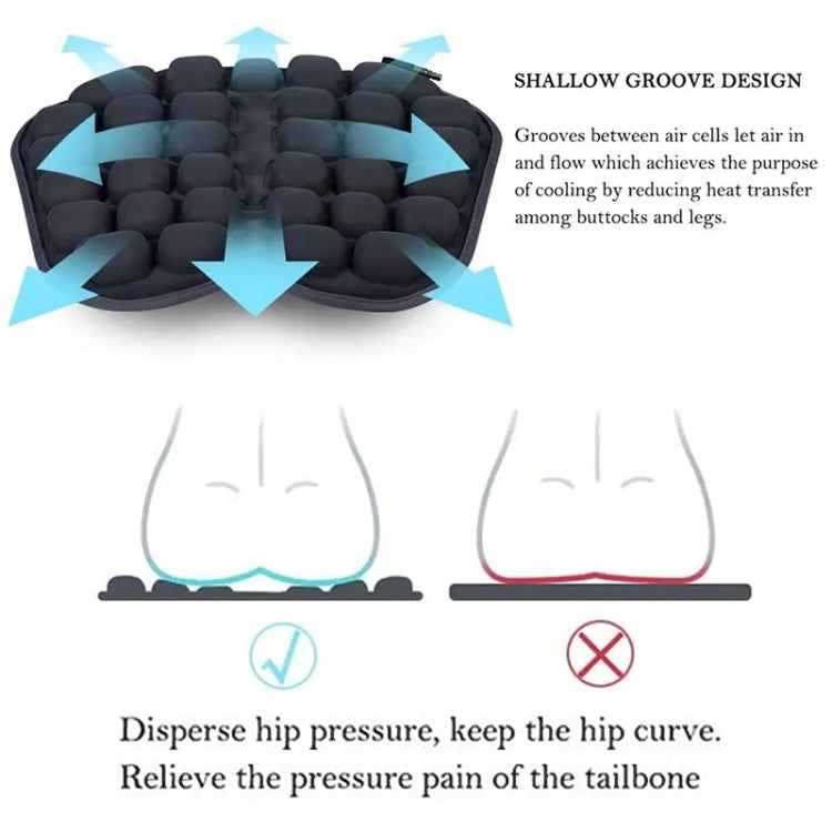 IN-SC003 Car Office Inflatable Airbag Seat Cushion, Style: Manual Inflation (Black) - Seat Accessories by PMC TechLife | Online Shopping South Africa | PMC TechLife