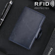 X-7 Antimagnetic RFID  Multi-functional Aluminum Crazy Horse Texture Leather Card Bag Wallet(Dark Blue) - Antimagnetic RFID Package by PMC TechLife | Online Shopping South Africa | PMC TechLife | Buy Now Pay Later Mobicred