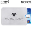 100pcs Aluminum Foil Anti Theft RFID Blocking Sleeve Card Protector, Size: 9.1*6.3cm - free shipping - PMC TechLife - Order now!