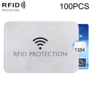 100pcs Aluminum Foil Anti Theft RFID Blocking Sleeve Card Protector, Size: 9.1*6.3cm