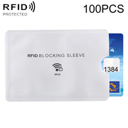 100pcs Aluminum Foil Anti Theft RFID Blocking Sleeve Card Protector, Size: 9.1*6.3cm