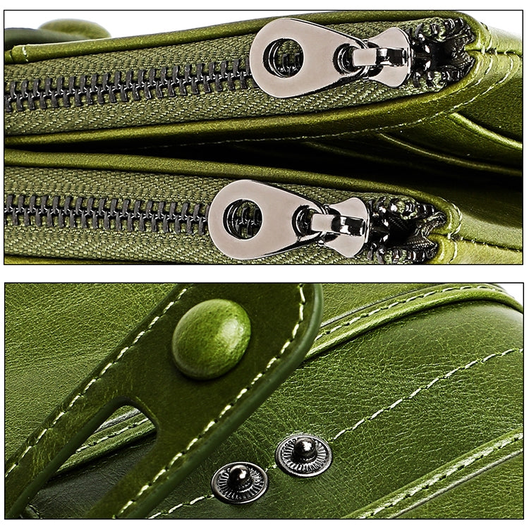 3520 Long Cowhide Leather Folding Anti-magnetic RFID Wallet for Ladies, with Card Slots(Red) - free shipping - PMC TechLife - Order now!