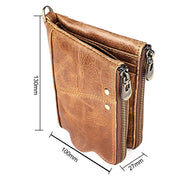 3533 Long Crazy Horse Texture Cowhide Leather Folding Anti-magnetic RFID Wallet Clutch Bag for Men, with Card Slots(Black)