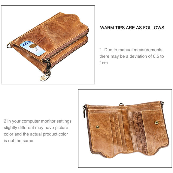 3533 Long Crazy Horse Texture Cowhide Leather Folding Anti-magnetic RFID Wallet Clutch Bag for Men, with Card Slots(Black)