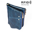 3533 Long Crazy Horse Texture Cowhide Leather Folding Anti-magnetic RFID Wallet Clutch Bag for Men, with Card Slots(Blue) - Antimagnetic RFID Package by PMC TechLife | Online Shopping South Africa | PMC TechLife | Buy Now Pay Later Mobicred