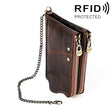 LT3533 Long Crazy Horse Texture Cowhide Leather Folding Anti-magnetic RFID Wallet Clutch Bag for Men, with Card Slots & Shoulder Strap(Coffee) - free shipping - PMC TechLife - Order now!