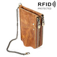 LT3533 Long Crazy Horse Texture Cowhide Leather Folding Anti-magnetic RFID Wallet Clutch Bag for Men, with Card Slots & Shoulder Strap(Yellowish-brown) - free shipping - PMC TechLife - Order now!