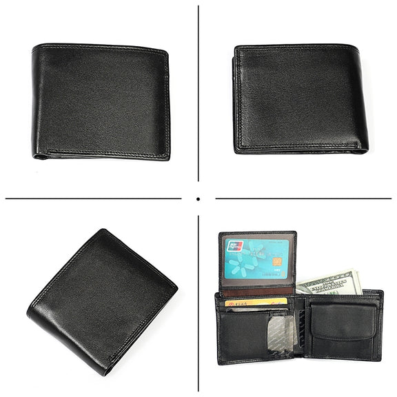 8020 Horizontal Retro Crazy Horse Texture Leather Anti-magnetic RFID Wallet Clutch Bag for Men, with Card Slots(Black)
