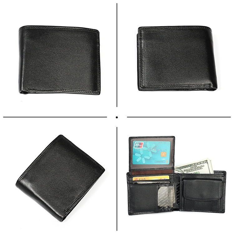 8020 Horizontal Retro Crazy Horse Texture Leather Anti-magnetic RFID Wallet Clutch Bag for Men, with Card Slots(Black)