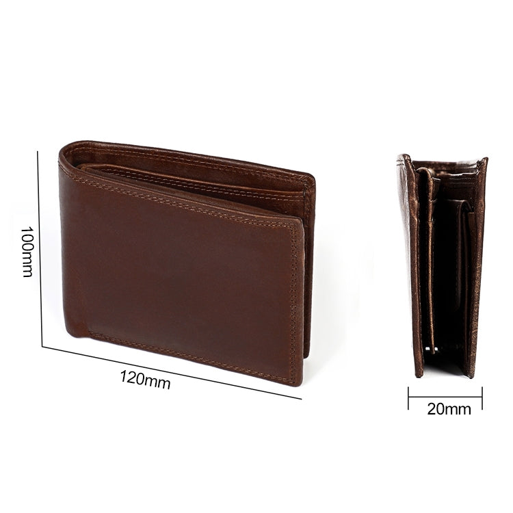 8020 Horizontal Retro Crazy Horse Texture Leather Anti-magnetic RFID Wallet Clutch Bag for Men, with Card Slots(Black)