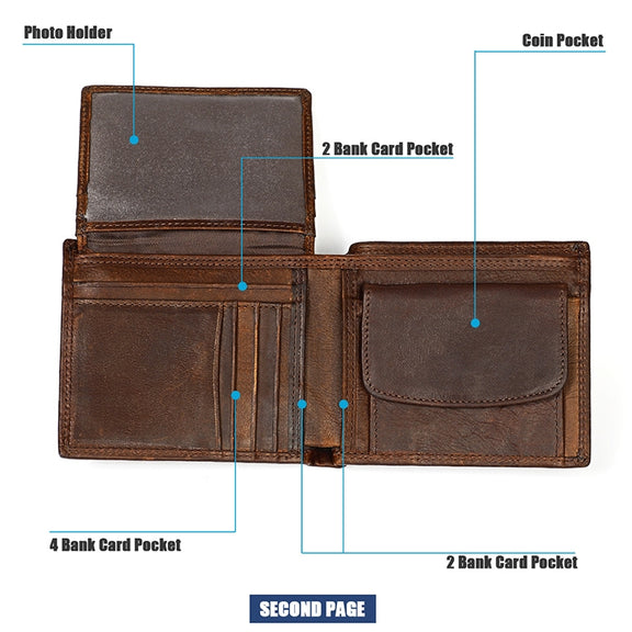 8020 Horizontal Retro Crazy Horse Texture Leather Anti-magnetic RFID Wallet Clutch Bag for Men, with Card Slots(Black)