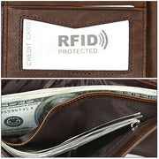 8020 Horizontal Retro Crazy Horse Texture Leather Anti-magnetic RFID Wallet Clutch Bag for Men, with Card Slots(Black)