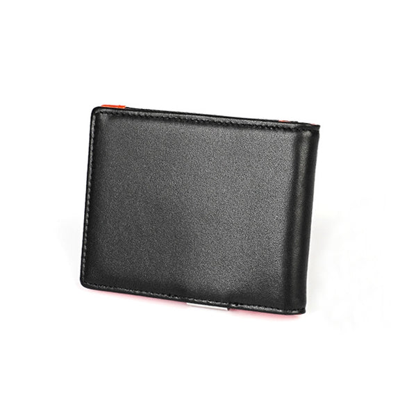 9606 Cowhide Leather Anti-magnetic RFID Multiple Card Slots Wallet for Men, with Zipper Bag(Black)