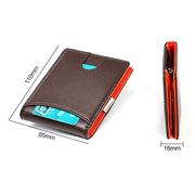 9606 Cowhide Leather Anti-magnetic RFID Multiple Card Slots Wallet for Men, with Zipper Bag(Black)