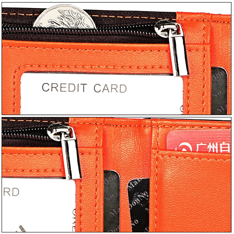 9606 Cowhide Leather Anti-magnetic RFID Multiple Card Slots Wallet for Men, with Zipper Bag(Black)